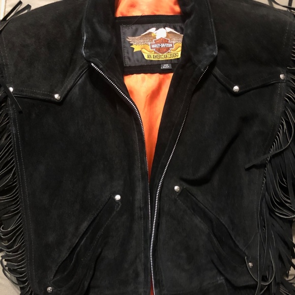 Harley-Davidson Women's Black Suede Vintage Motorcycle Jacket - Medium SALE - Picture 9 of 9